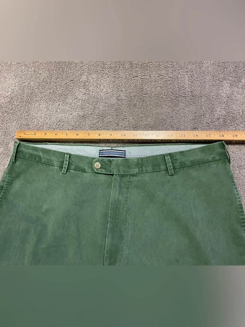 Peter Millar Chino Pants Men’s 36x32 Green Pima Cotton Flat Front Casual Golf